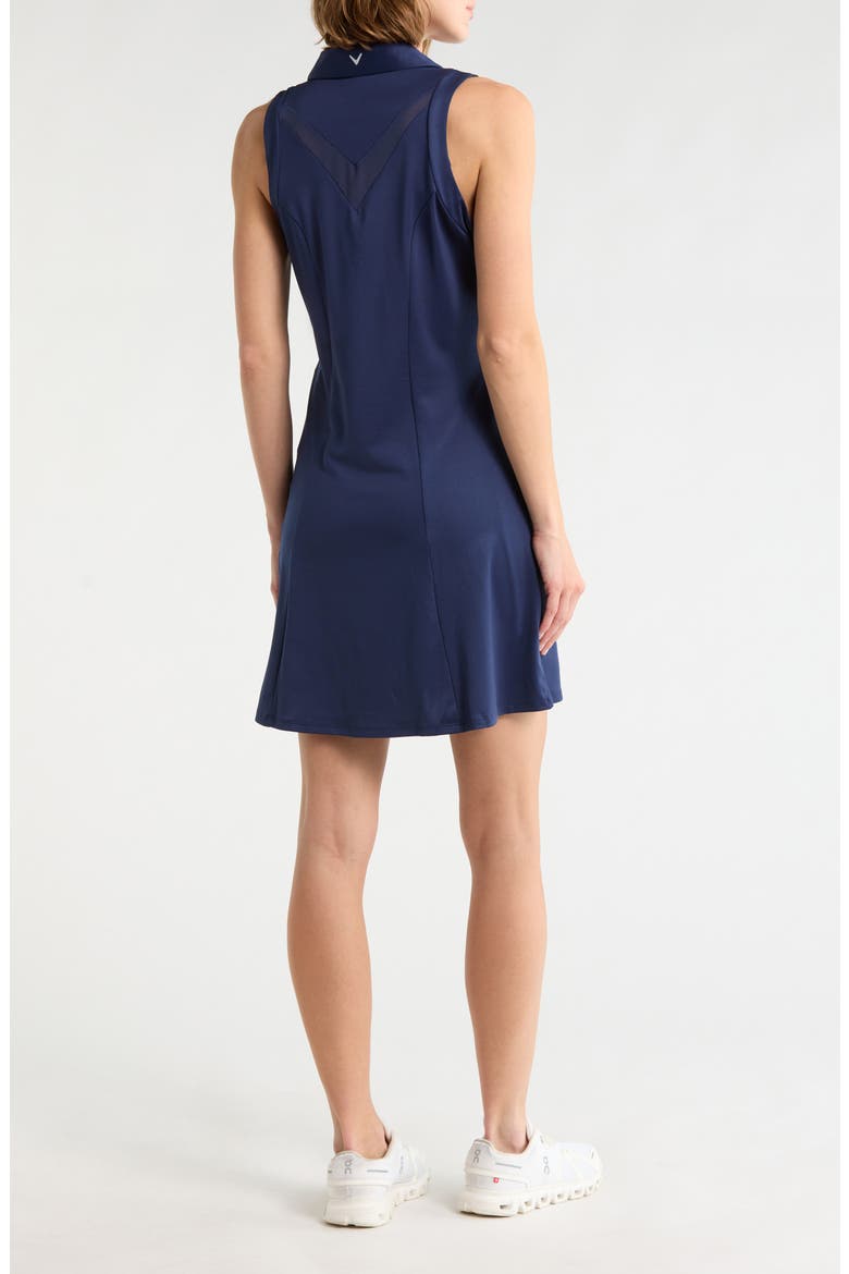 Sleeveless Flounce Mesh Detail Golf Dress, Alternate, color, PEACOAT