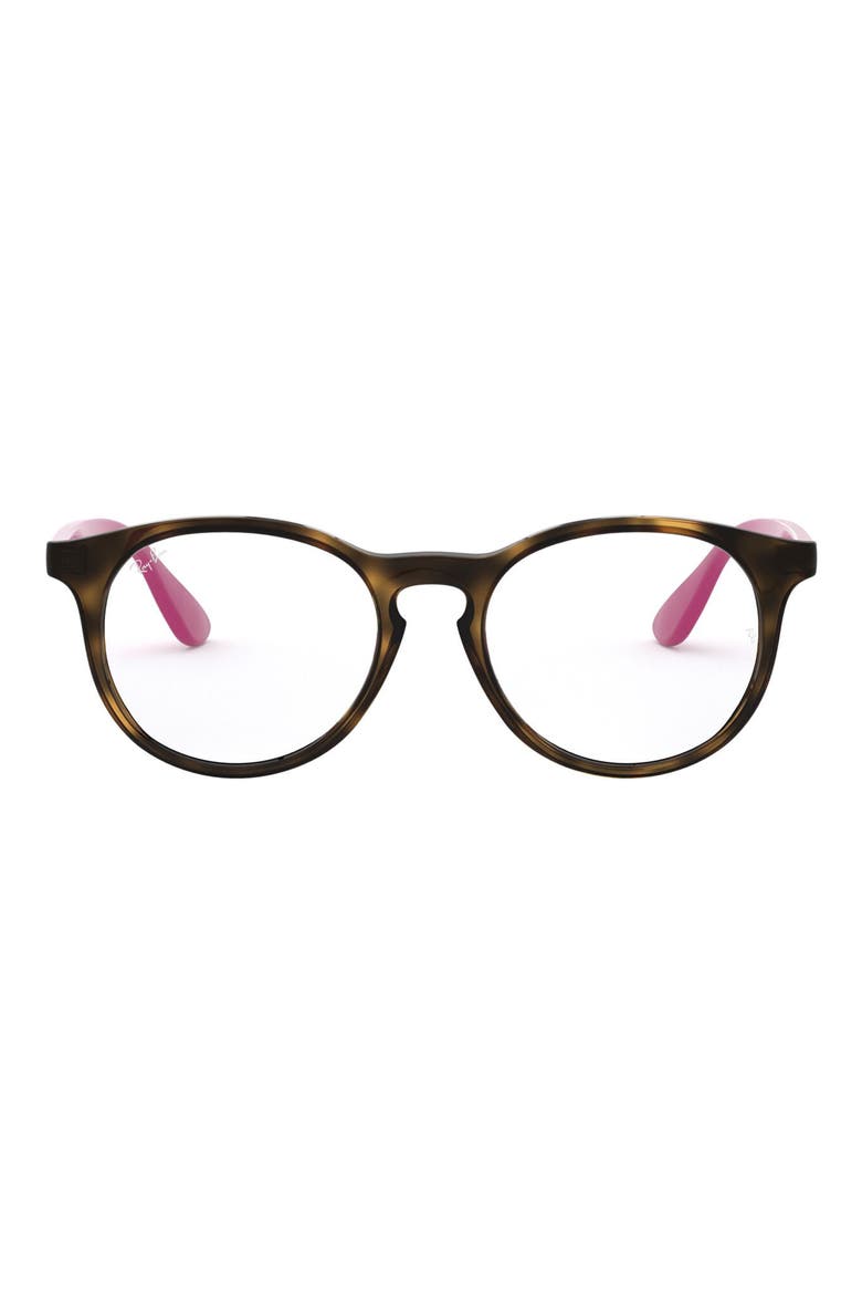 Kids' 46mm Round Optical Glasses, Main, color, HAVANA RED
