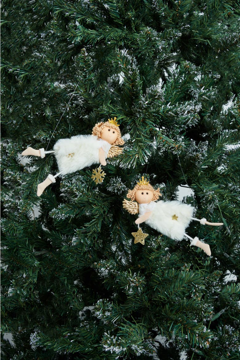 Flying Angels Christmas Ornament, A/2, Alternate, color, White