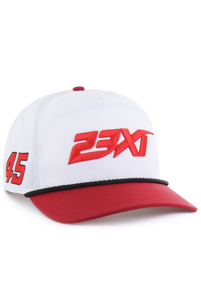 '47 Men's '47 White/Red Tyler Reddick brrr° 23XI Rope Hitch Adjustable Hat, Main, color, White