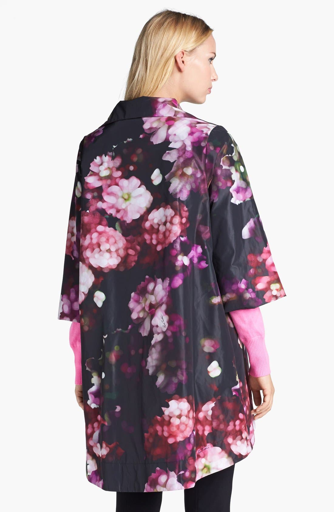 Pink Tartan Floral Print Swing Coat (Women) | Nordstrom