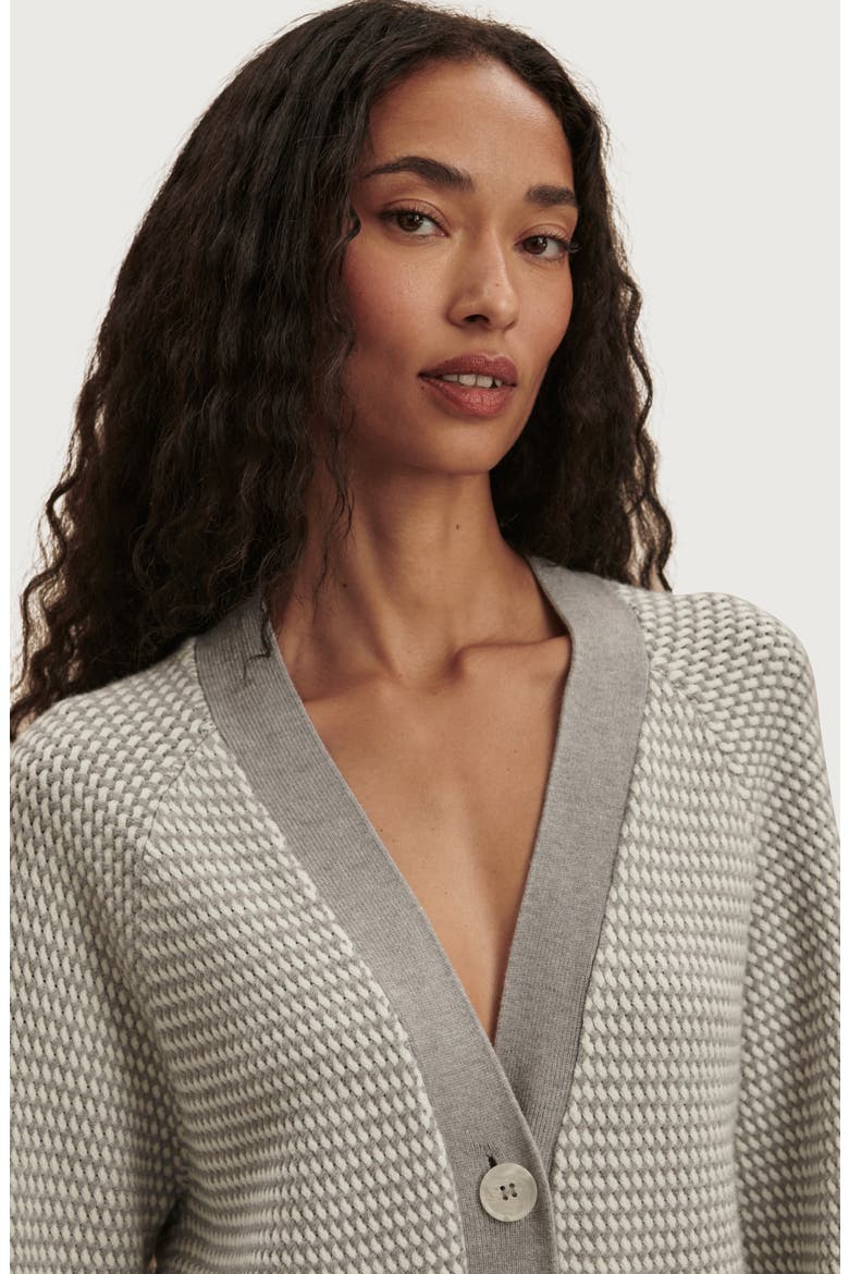 Ryder Knit Cardigan, Alternate, color, GREY / WHITE