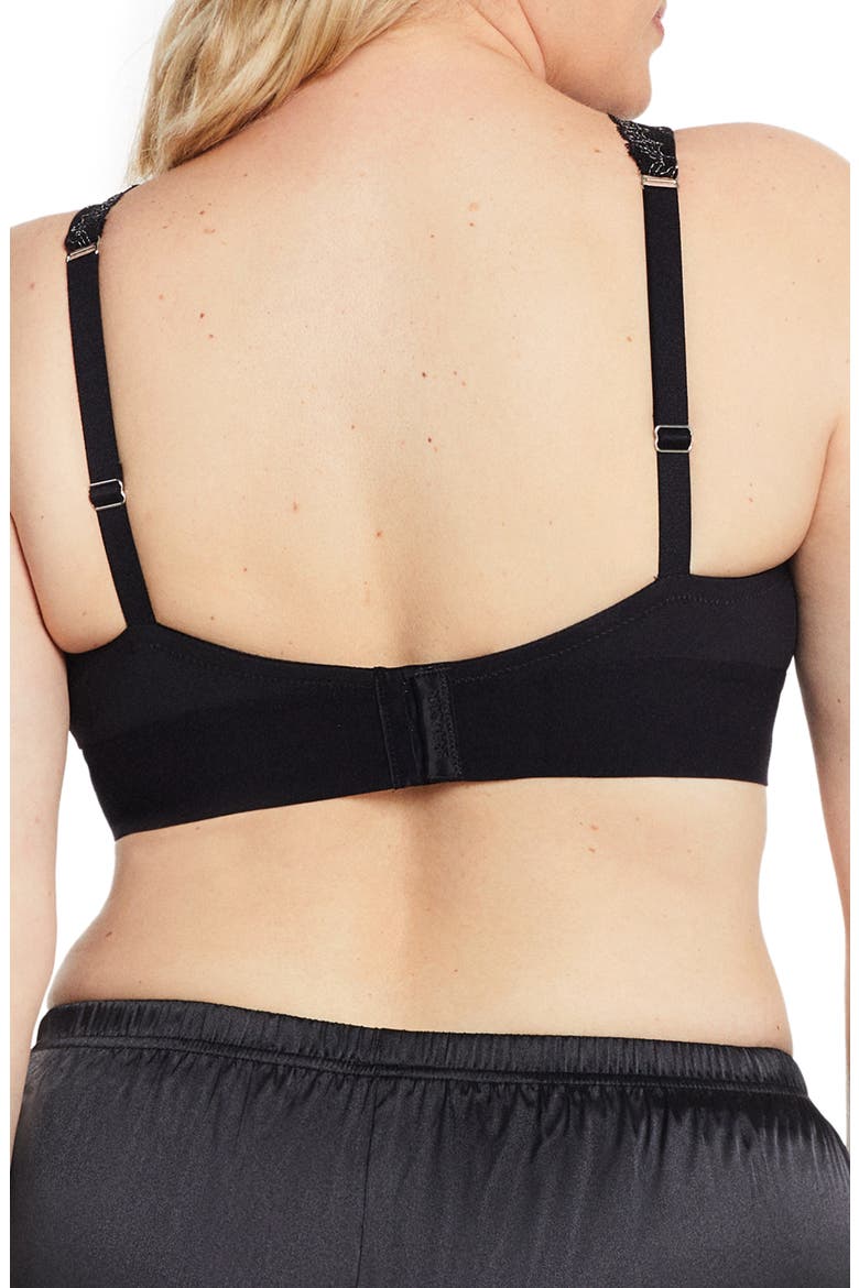 Bramour Lexington Lace Plunge Bralette, Alternate, color, BLACK