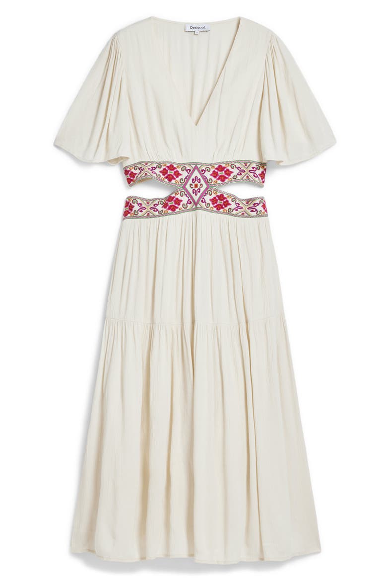 Wraparound Cutout Maxi Dress, Alternate, color, OFF WHITE