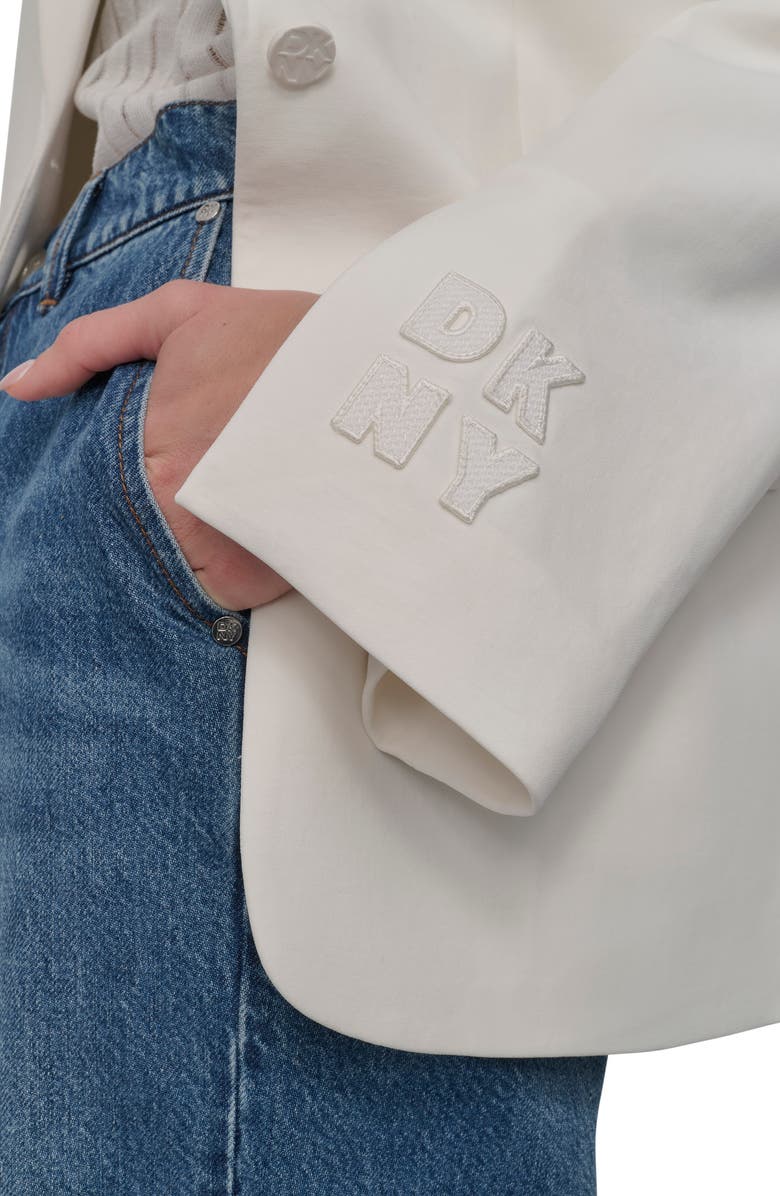 DKNY Logo Patch Blazer, Alternate, color,