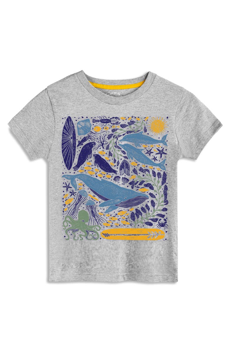 Mightly Organic Cotton Boys Grahic T-Shirt, Main, color, Ocean Commotion