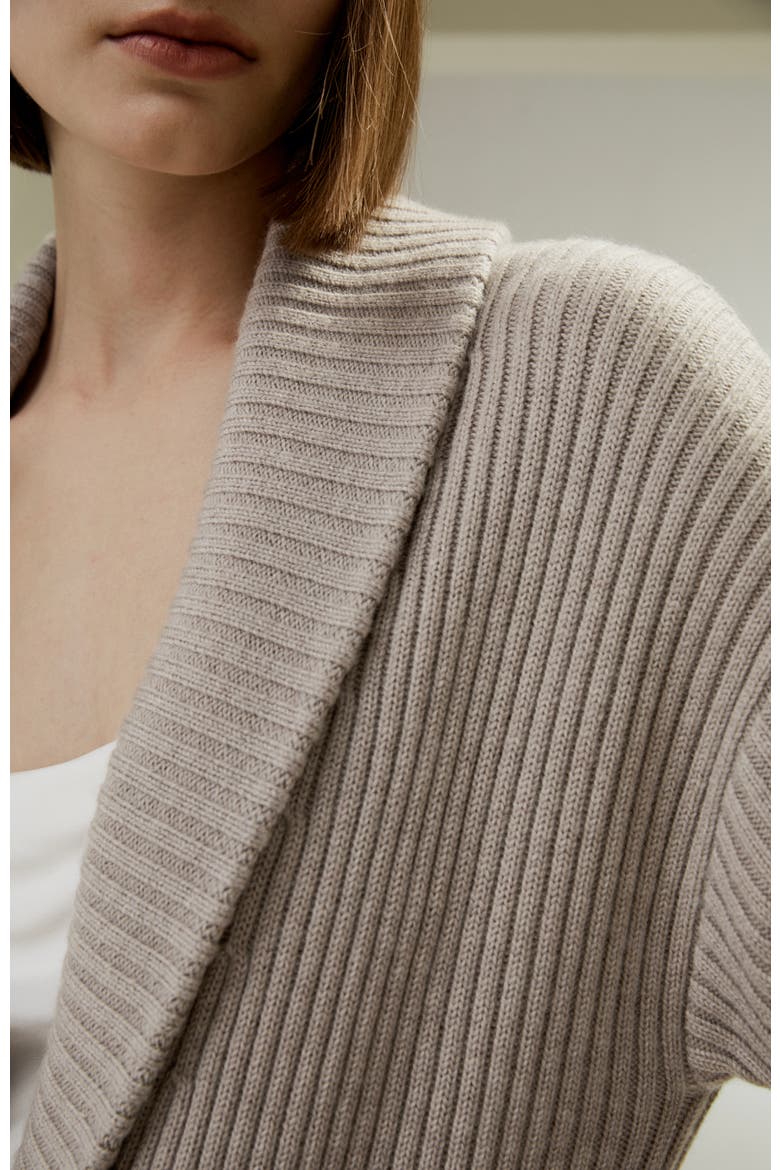 Women's Merino Wool Shawl Collar Cardigan, Alternate, color, Brown