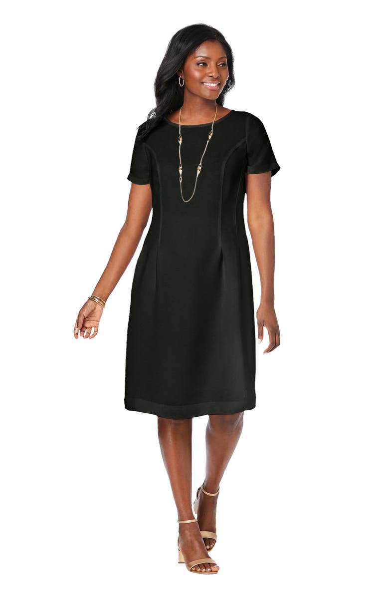 Jessica London Fit & Flare Dress, Main, color, Black