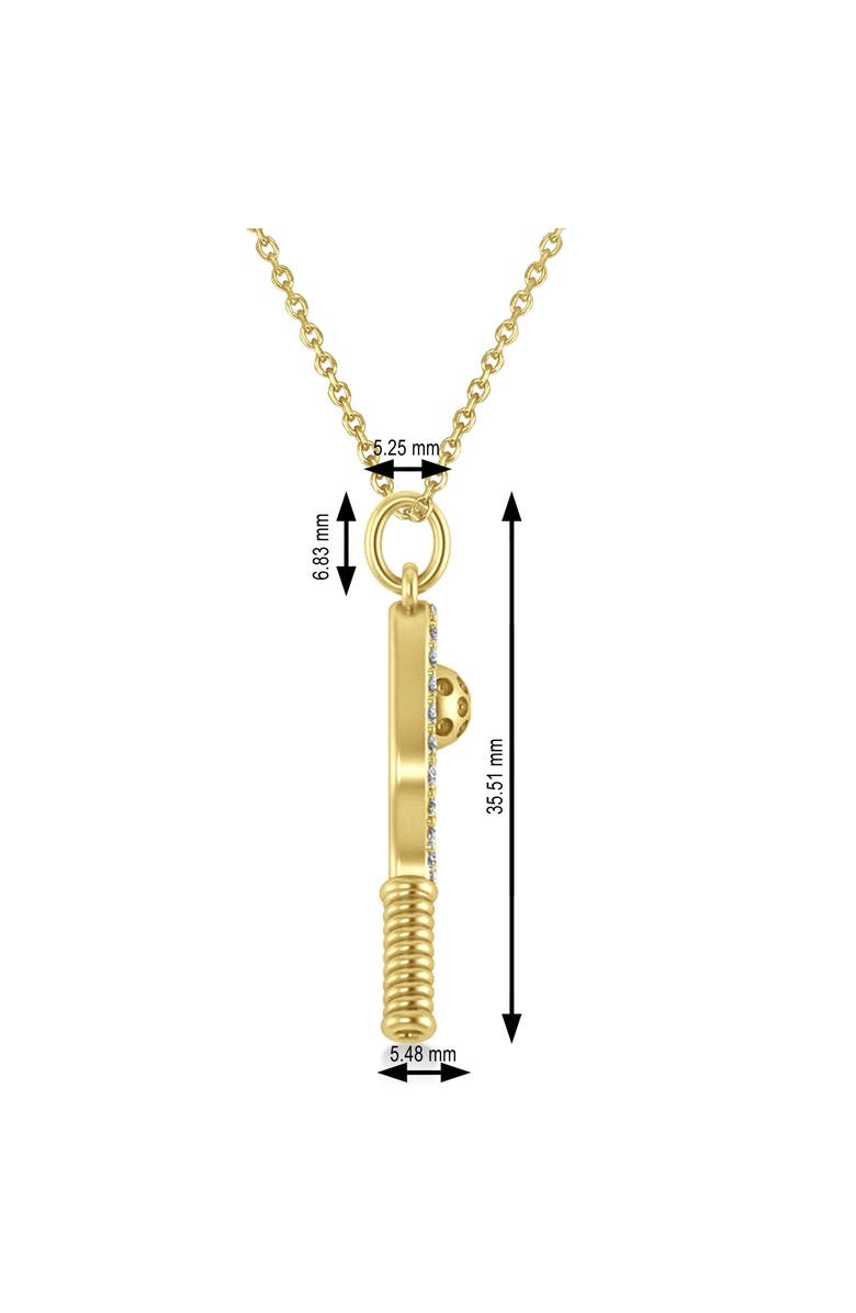 ALLUREZ Natural Diamond Pickleball Paddle Pendant Necklace 14k, Alternate, color, 0.50Ct, Yellow Gold