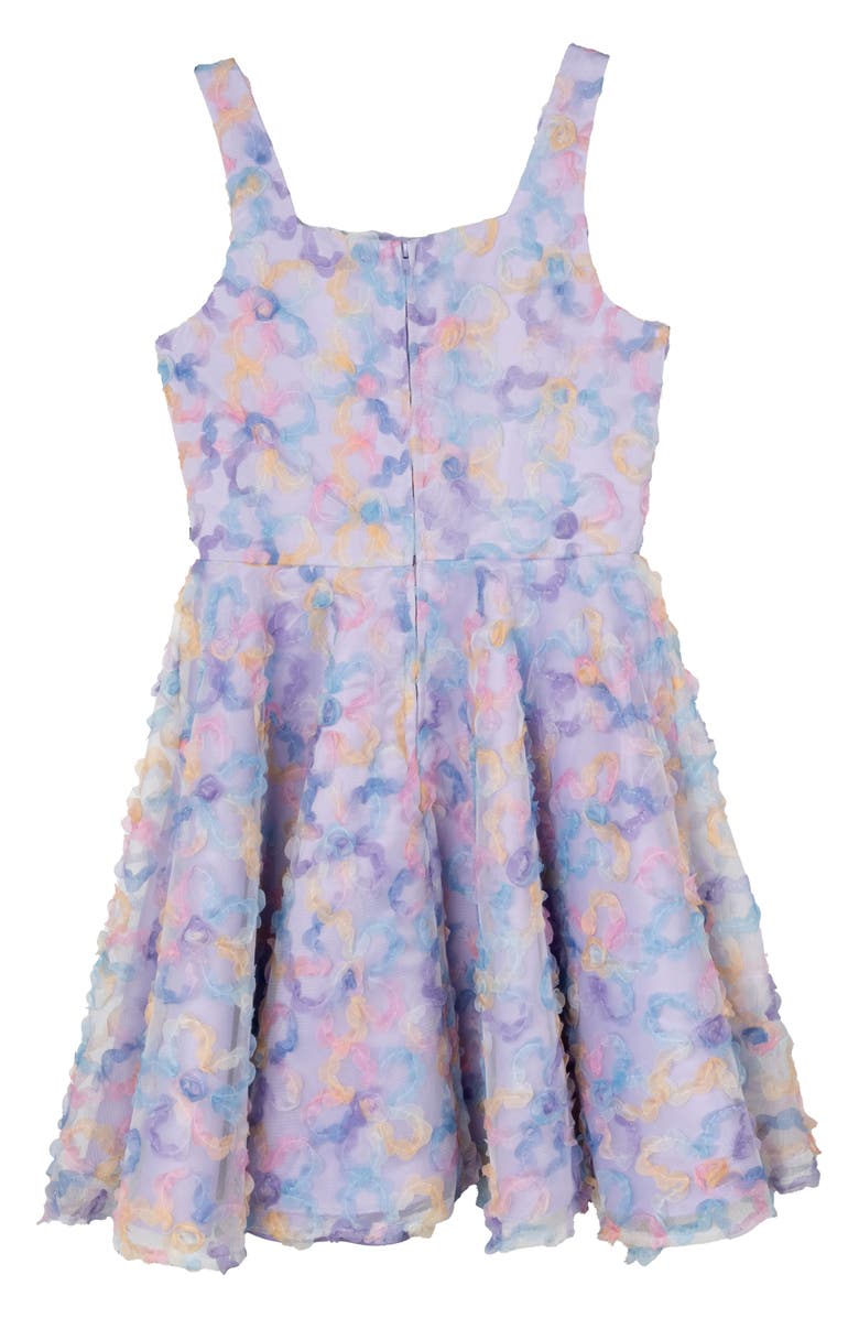 Rare Editions Kids' Floral Soutache Special Occasion Dress, Alternate, color, Lavender