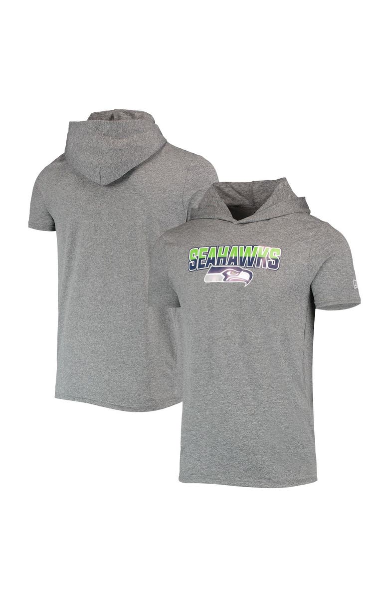 New Era Men's New Era Heathered Gray Seattle Seahawks Team Brushed Hoodie T-Shirt, Main, color, Gray