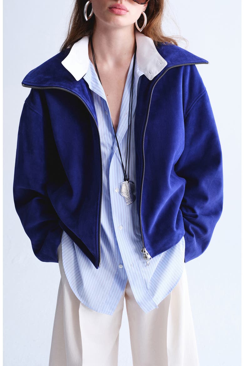 Suede Jacket, Main, color, BLUE