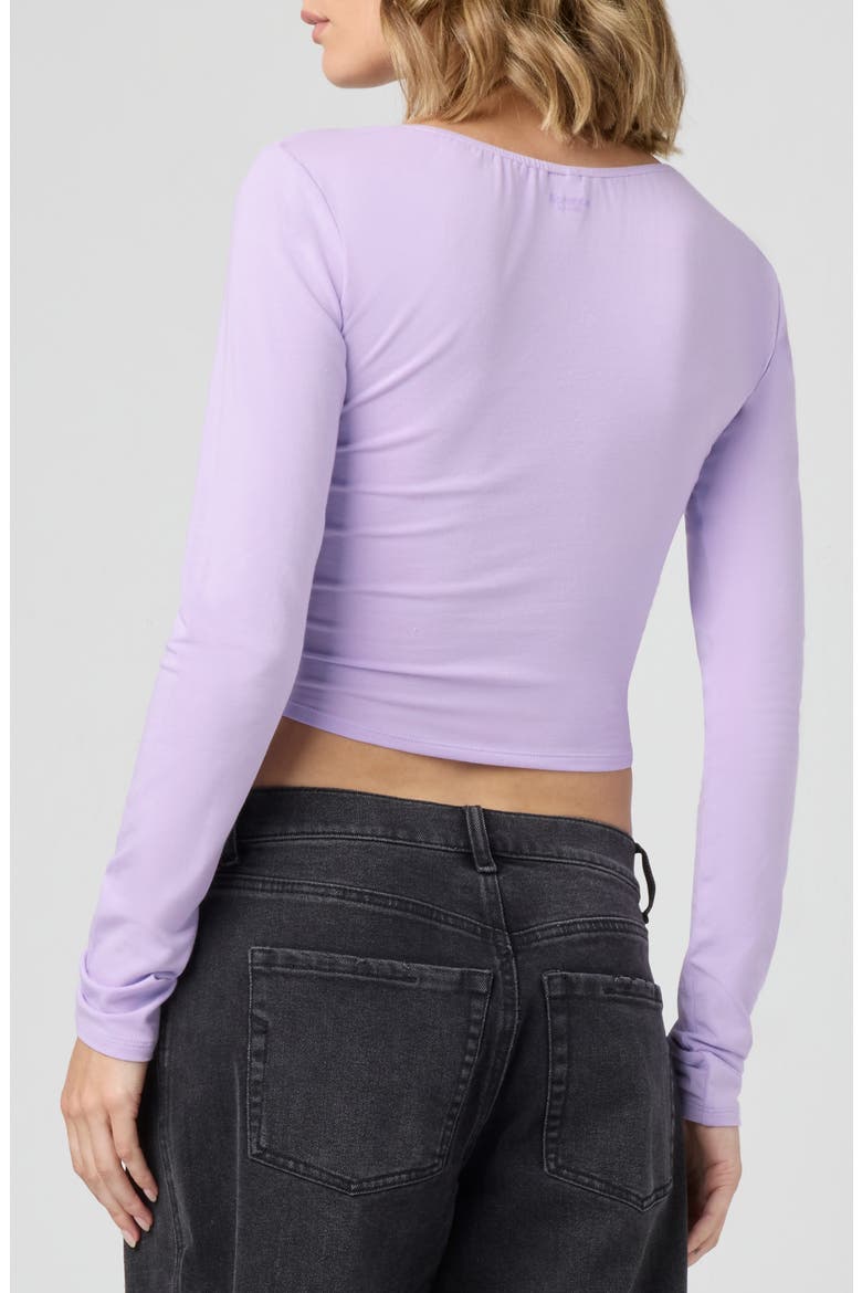 Fitted Long Sleeve Crop Top, Alternate, color, MILLIE LAVENDER
