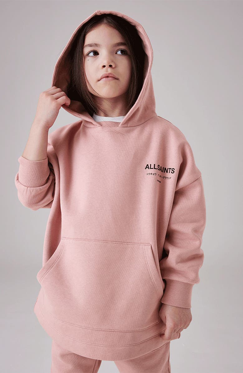 smALLSAINTS by ALLSAINTS Kids' Longline Graphic Hoodie, Alternate, color, Pink