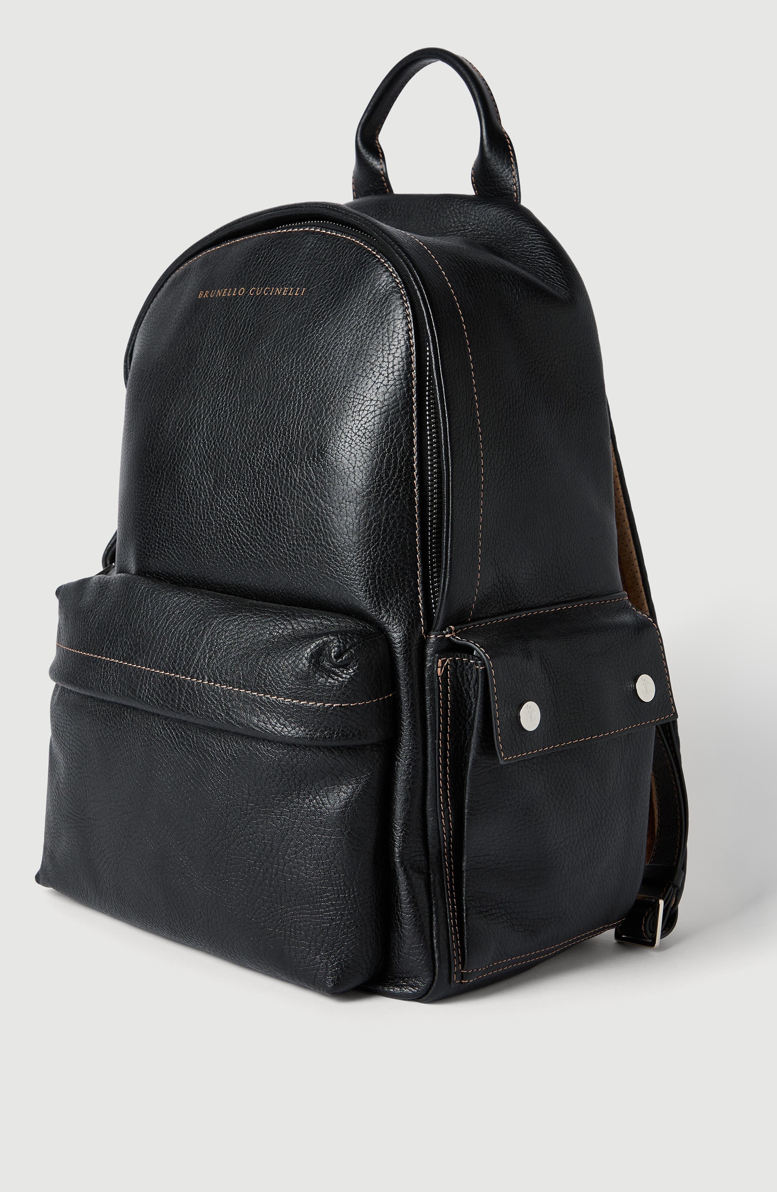 Grained calfskin travel backpack, Alternate, color, Black