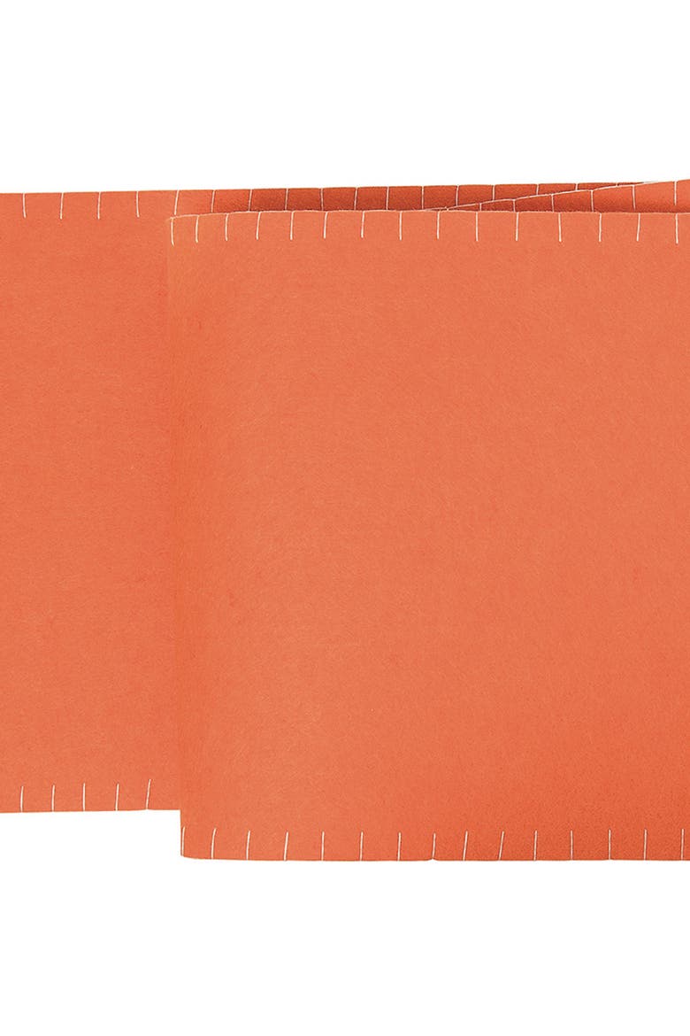 Orange Pumpkin Felt Table Fall Runner 12" x 47.25", Alternate, color, Orange
