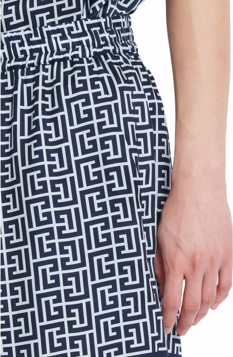 Balmain Flowing Monogrammed Shorts, Alternate, color, 