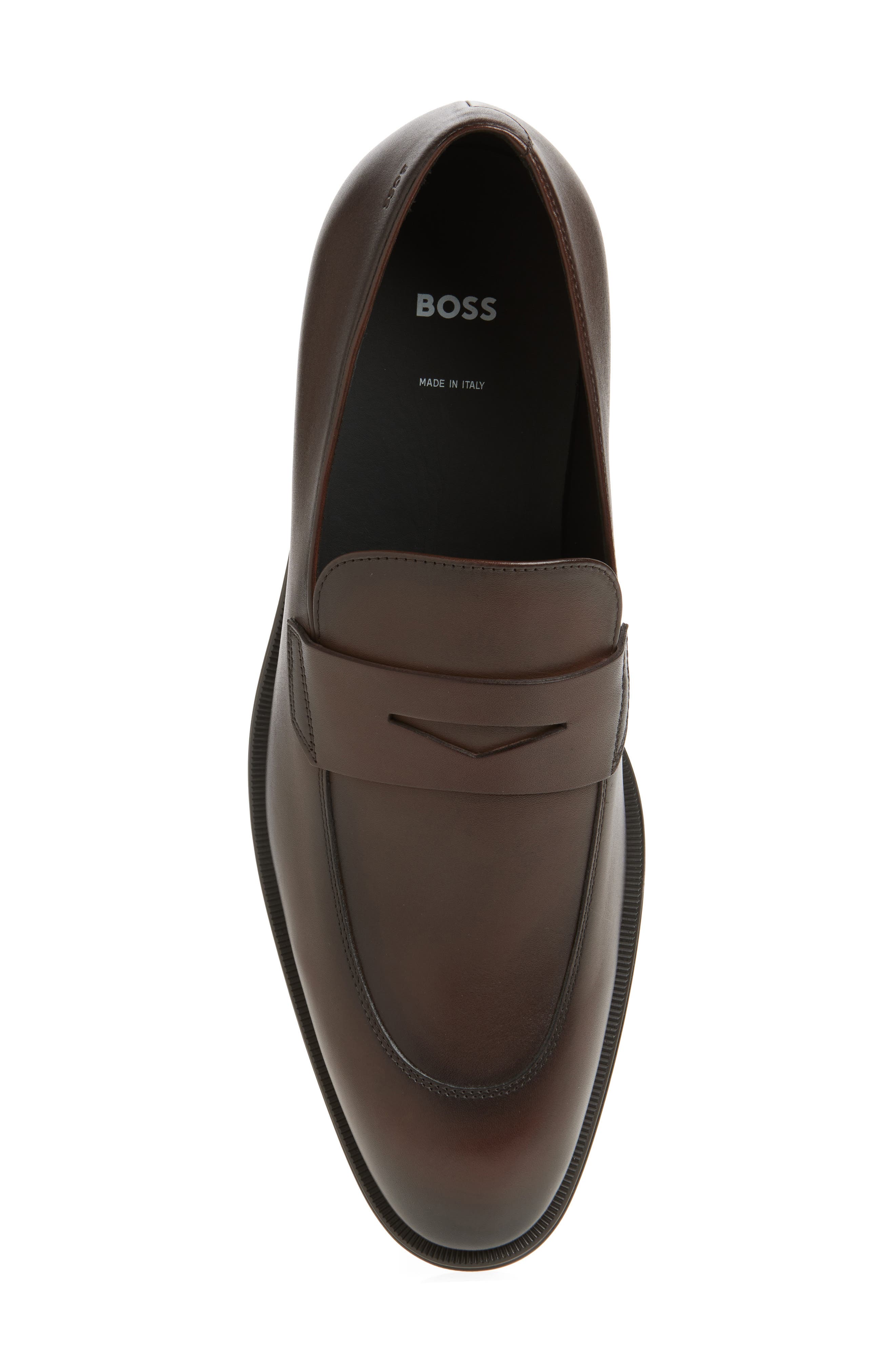 BOSS Derrek Penny Loafer, Alternate, color, Dark Brown