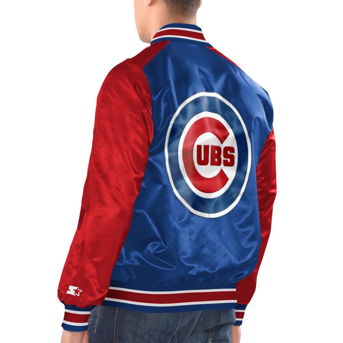 Men's Starter Royal/Red Chicago Cubs Varsity Satin Full-Snap Jacket - image 2