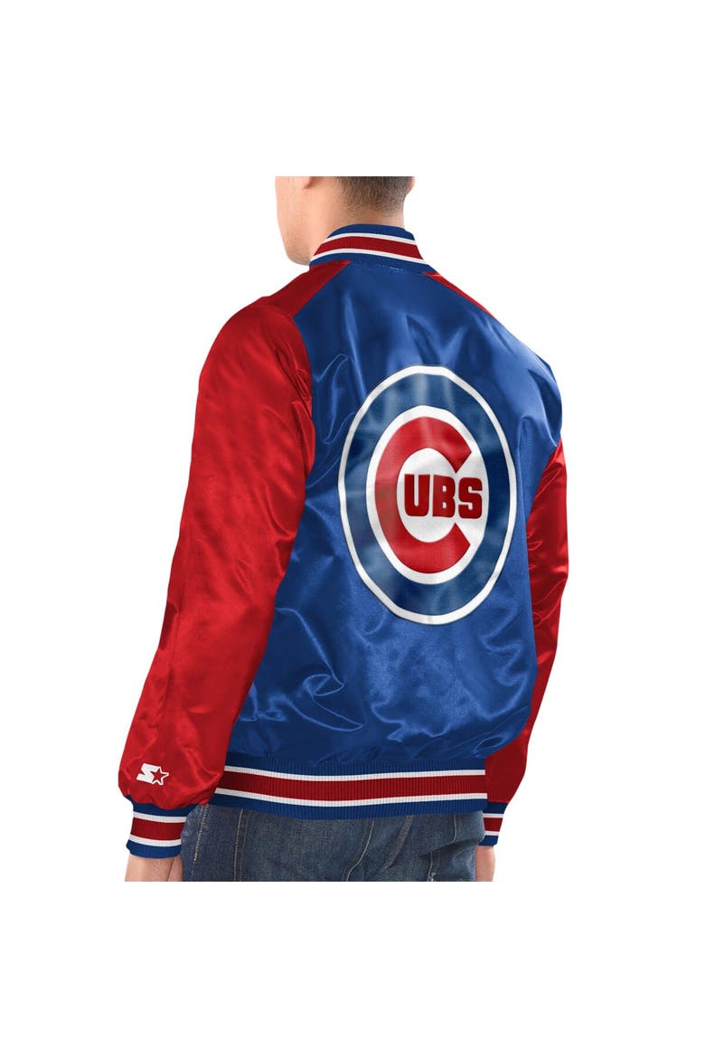 Men's Starter Royal/Red Chicago Cubs Varsity Satin Full-Snap Jacket, Alternate, color, Royal