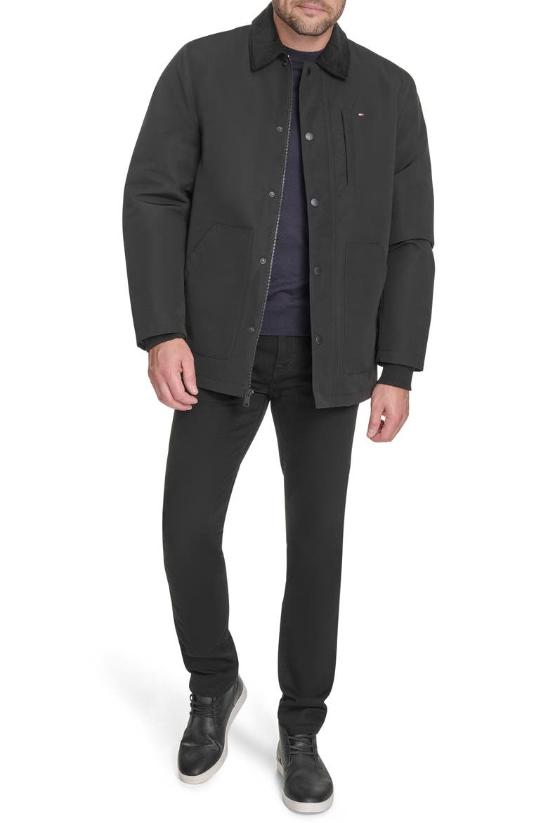 Corduroy Collar Barn Jacket, Alternate, color, BLACK