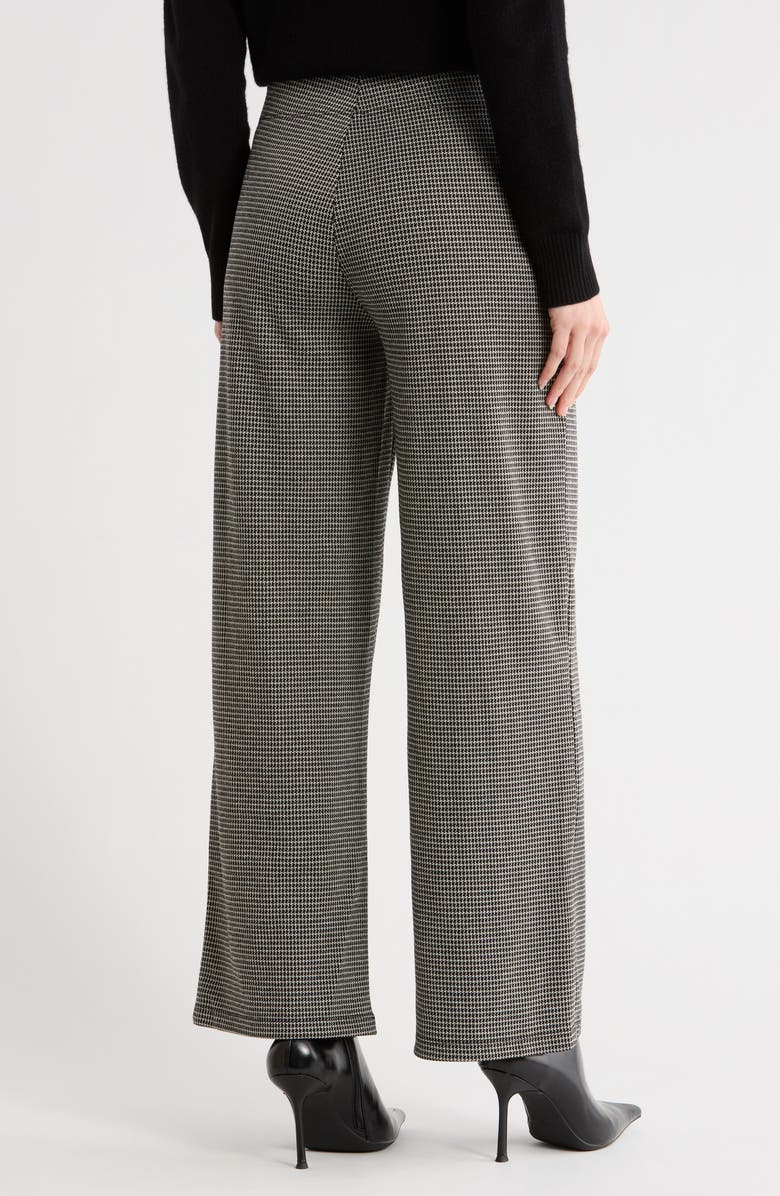 MAX STUDIO Double Knit Wide Leg Pants, Alternate, color, Black/ Ivory Open Houndstooth