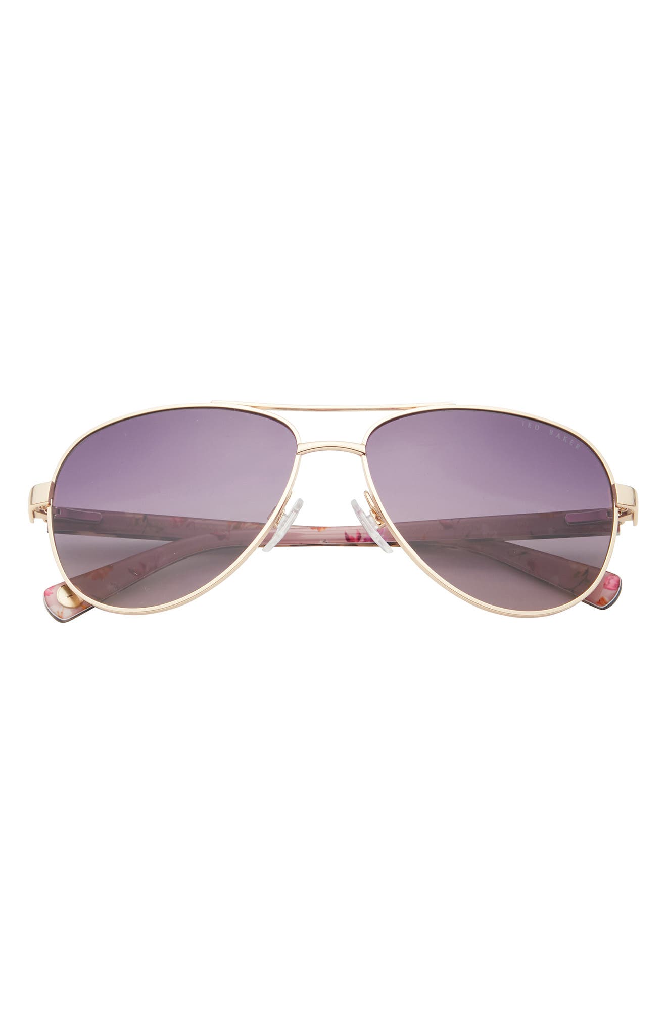 Ted Baker London 57mm Metal Frame Aviator Sunglasses