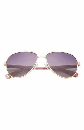 Ted Baker London 57mm Metal Frame Aviator Sunglasses