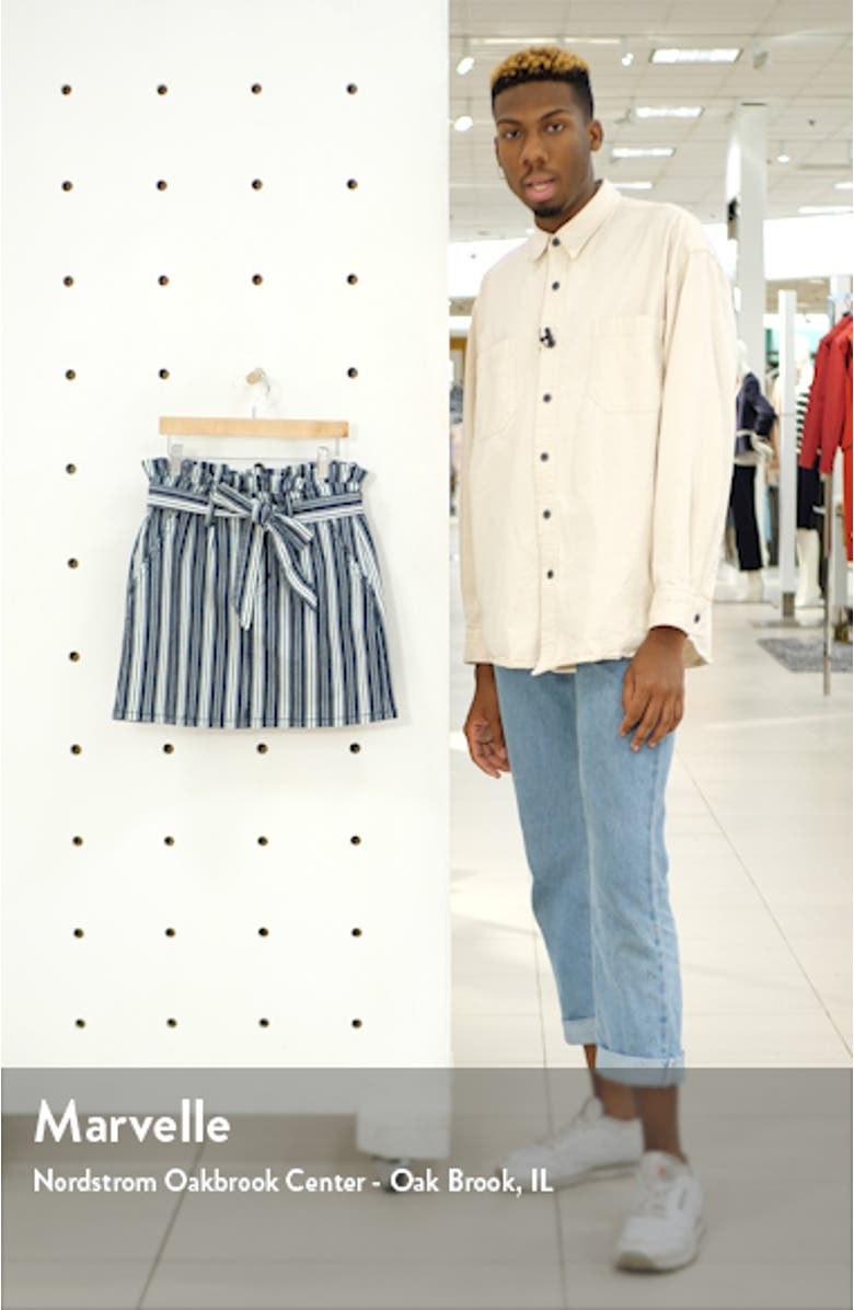 Stripe Paperbag Waist Miniskirt, sales video thumbnail