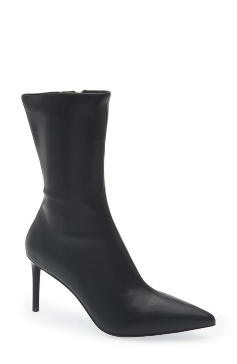 Everynite Pointed Toe Faux Leather Bootie