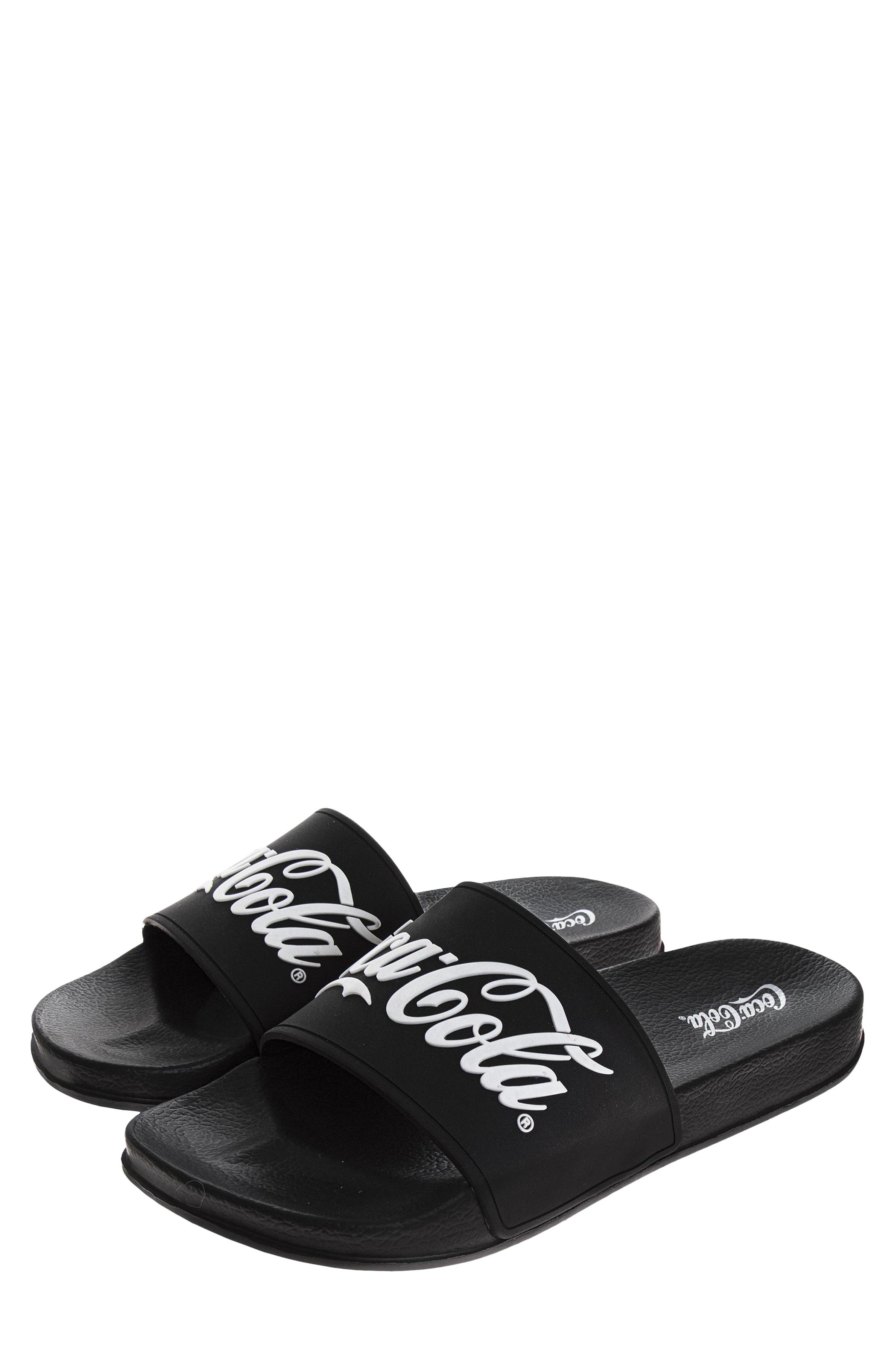 Kids' Coca-Cola® Slide Sandal, Alternate, color, BLACK