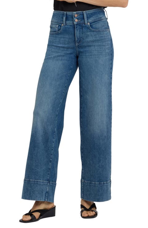 NYDJ Teresa Wide Hem Wide Leg Jeans (Regular & Petite)