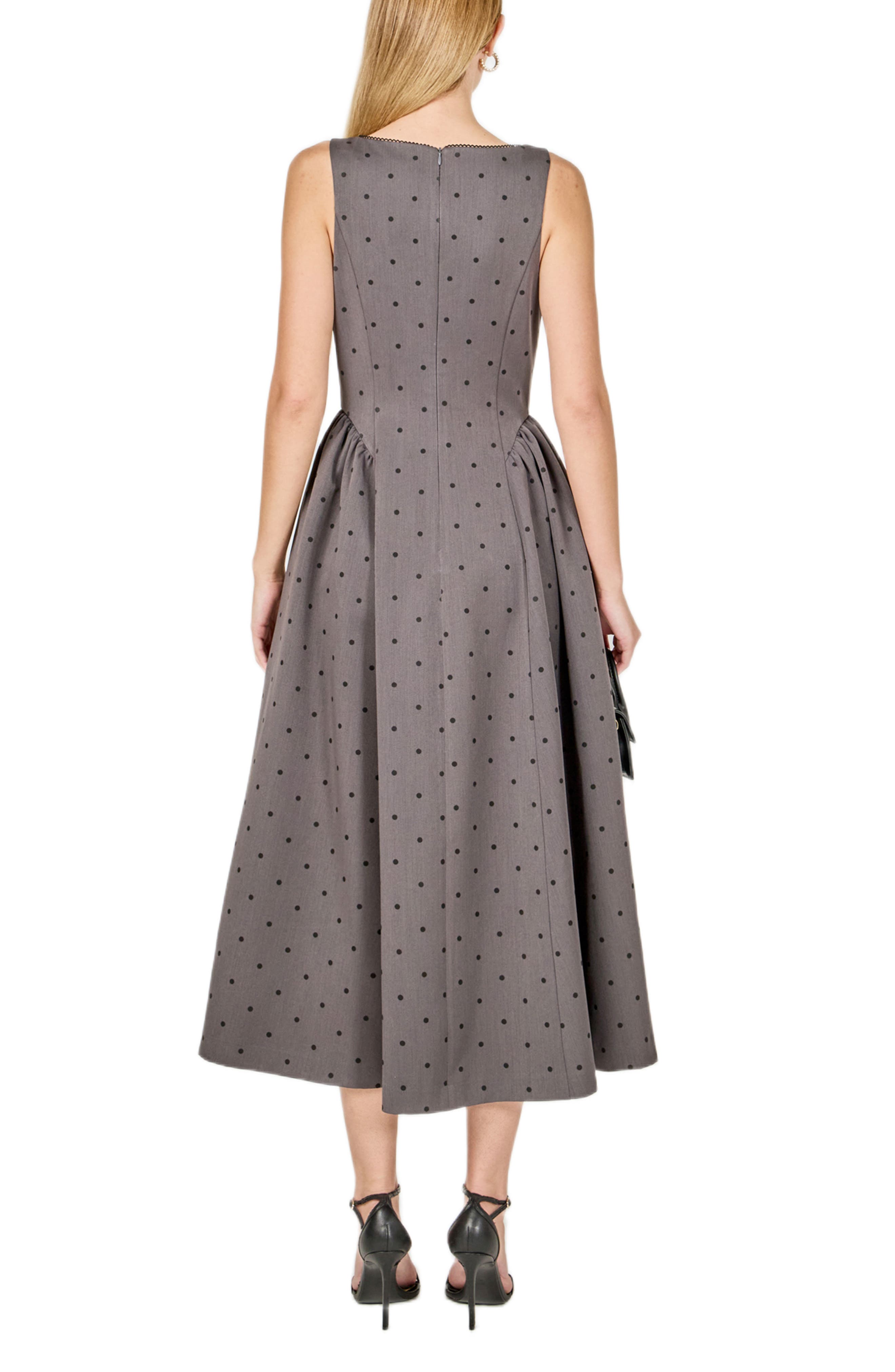 Polka Dot Square Neck Dress - image 2