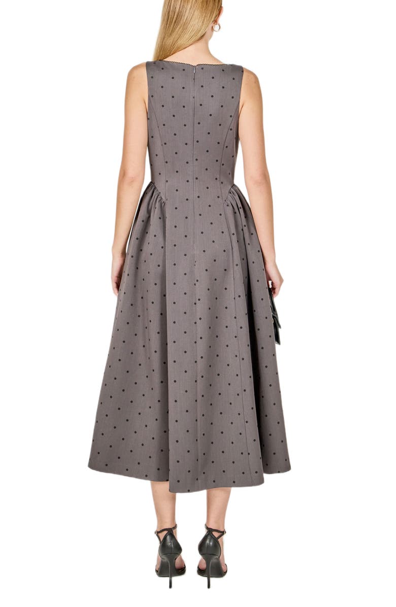Endless Rose Polka Dot Square Neck Dress, Alternate, color, Grey