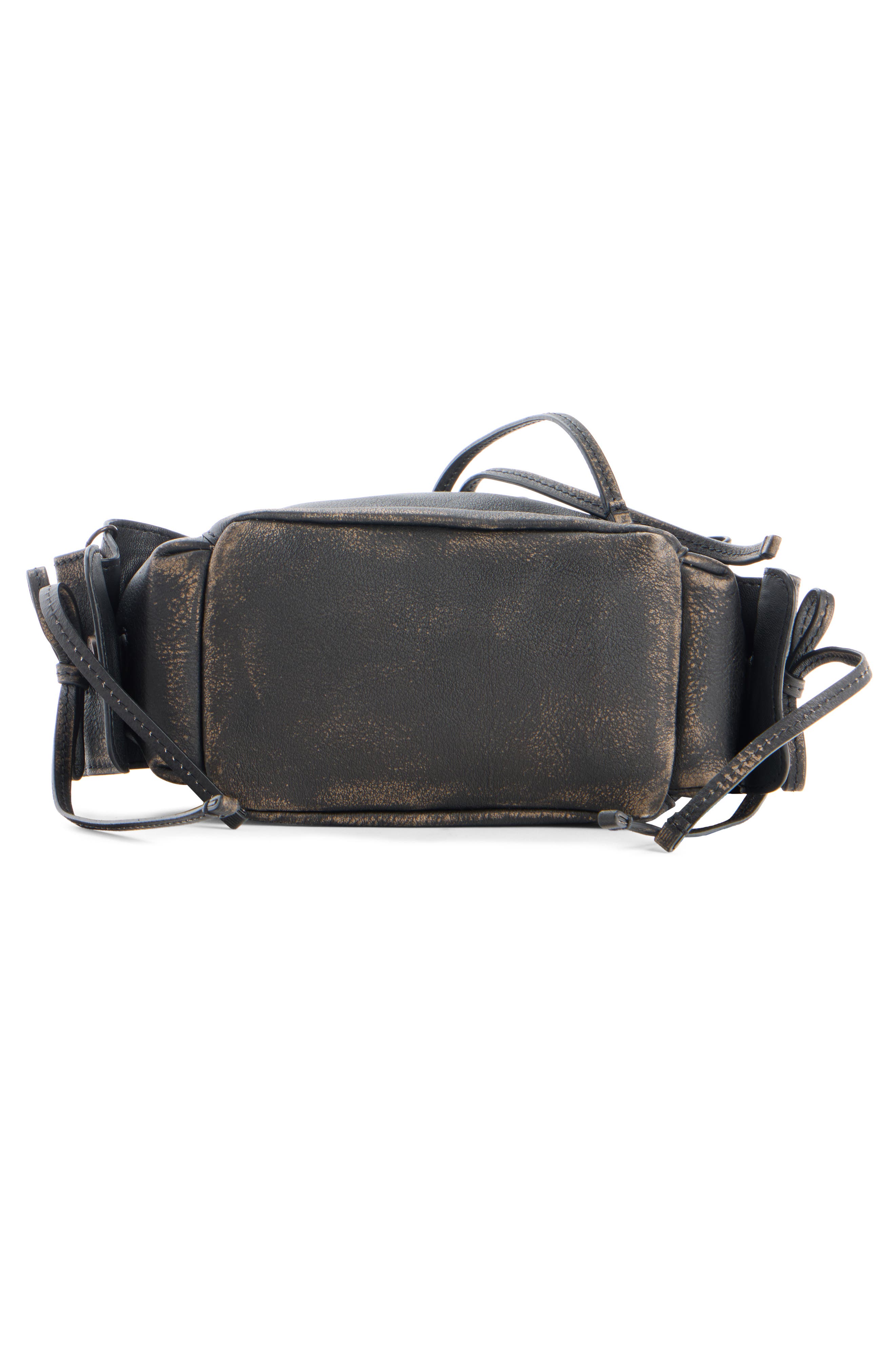 Acne Studios Mini Multipocket Vintaged Leather Bucket Bag, Alternate, color, 