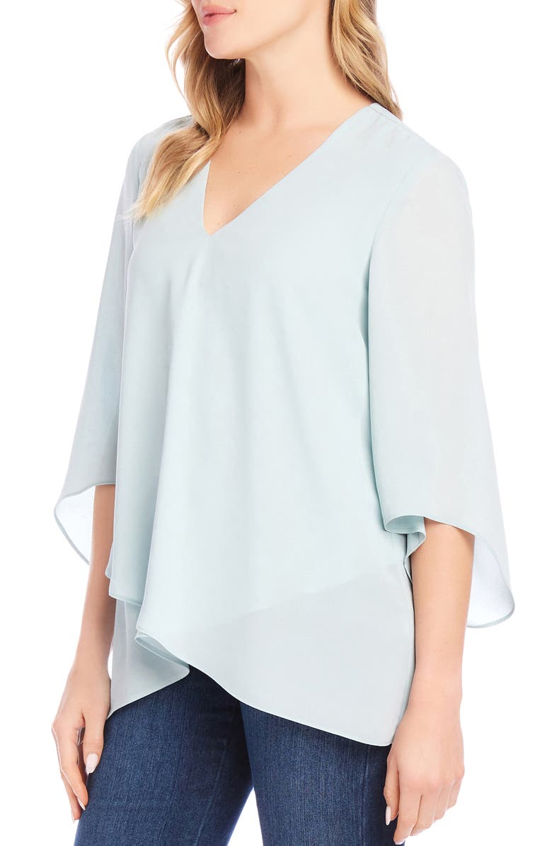 Karen Kane Crossover Hem Asymmetric Top, Alternate, color, Fiji