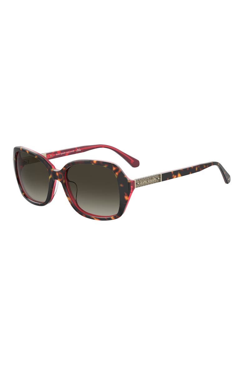 yvette 54mm gradient polarized square sunglasses, Alternate, color, HAVANA PINK / BROWN GRADIENT