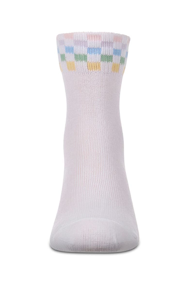 Pastel Race Car-Themed Crew Sock, Alternate, color, White