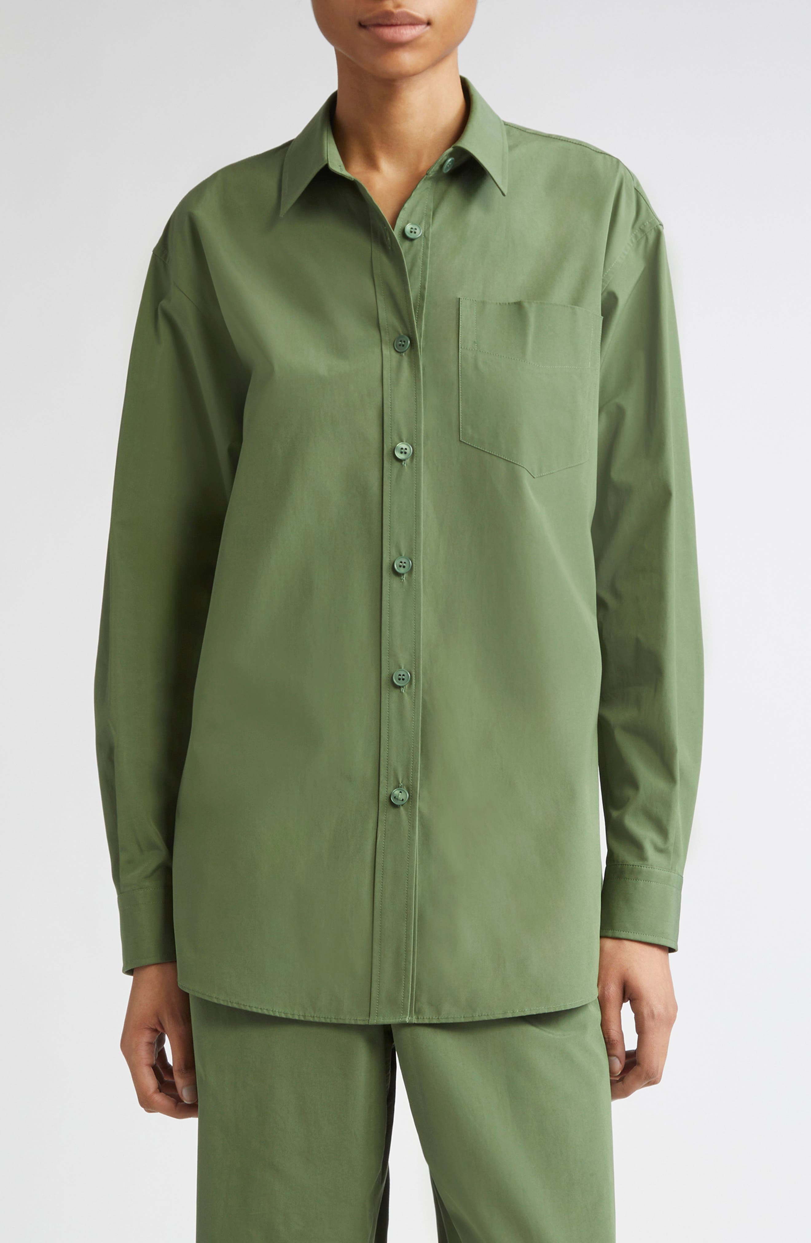 Lafayette 148 New York Oversize Organic Cotton Poplin Boyfriend Shirt