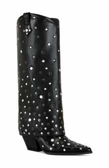 AZALEA WANG Madlock Embellished Western Boot