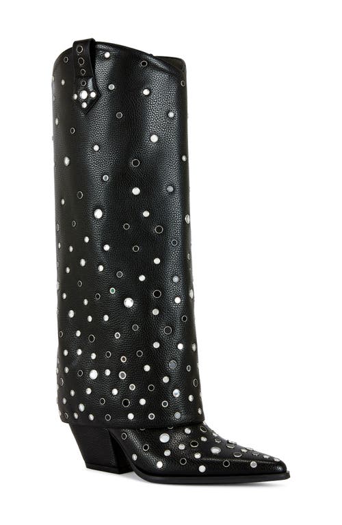 Azalea Wang Madlock Embellished Western Boot In Black