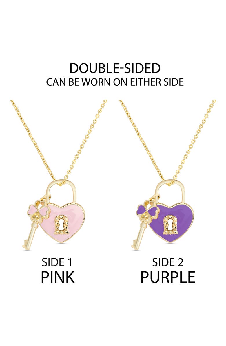 Lily Nily Heart Lock Pendant Necklace, Alternate, color, Gold