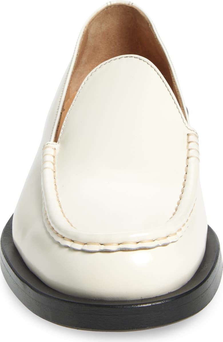 Jacquemus Block Heel Leather Loafer, Alternate, color, Off-White 110
