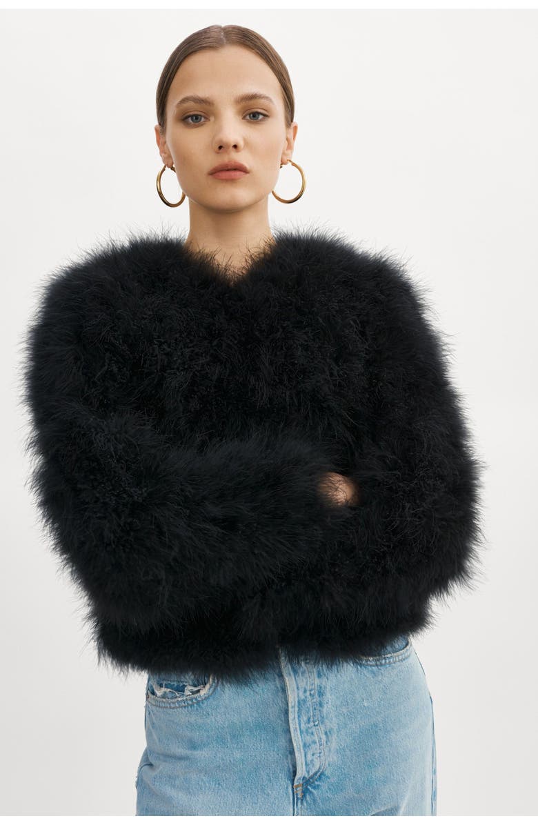LAMARQUE Deora | Feather Jacket, Alternate, color, Black