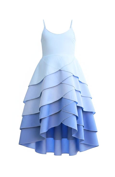 Girls Pretty Petal Hues of Blues Tiered Dress (Toddler, Little Kid & Big Kid)