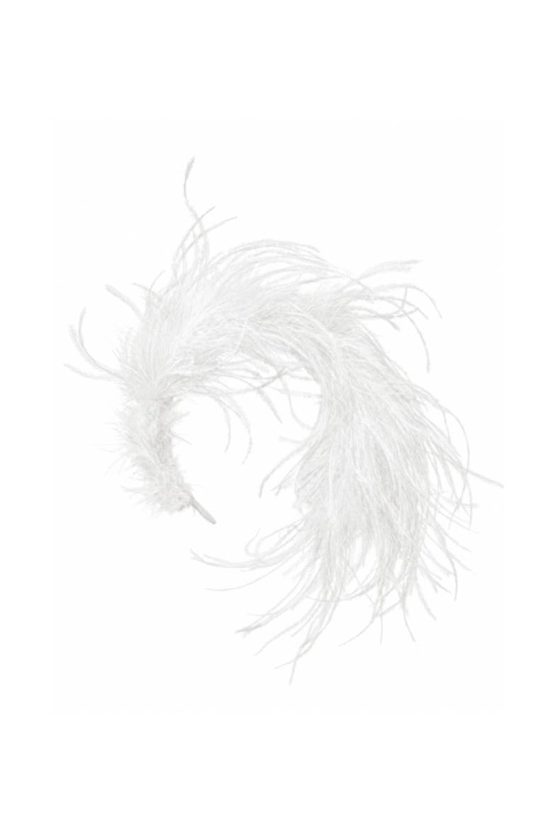 Mari Ostrich Feather Headband, Main, color, White