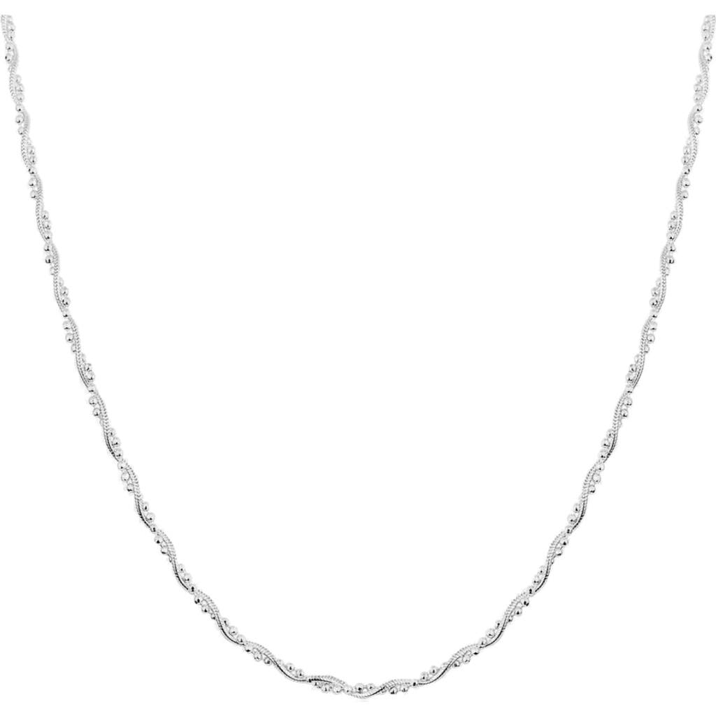 Spero London Twisted Beads Sterling Silver Chain Necklace In Metallic