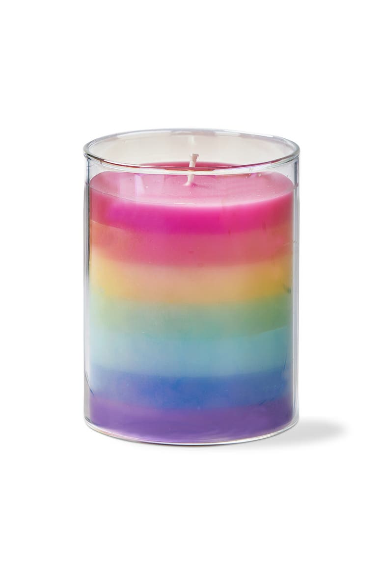 Vanilla Rainbow Candle Multi Glass Everyday, Main, color, Pink