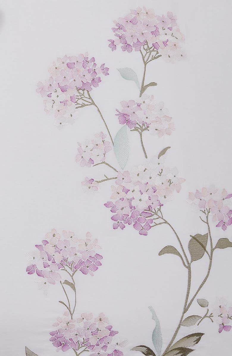 MELANGE HOME Rose Hydrangea Embroidered Duvet Set, Alternate, color, Pink/ White