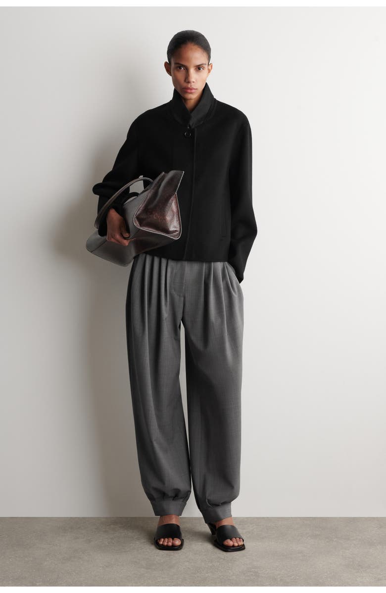 COS Structured Double-Faced Wool Jacket, Main, color, Black
